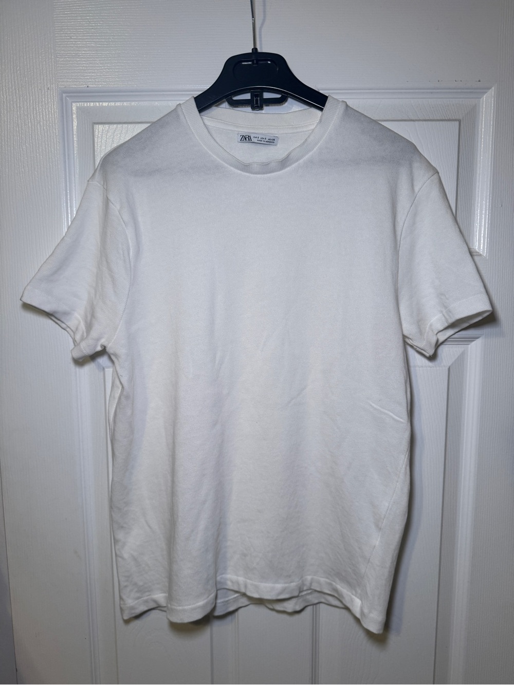 Zara Man White Crew Neck T-Shirt Size Small